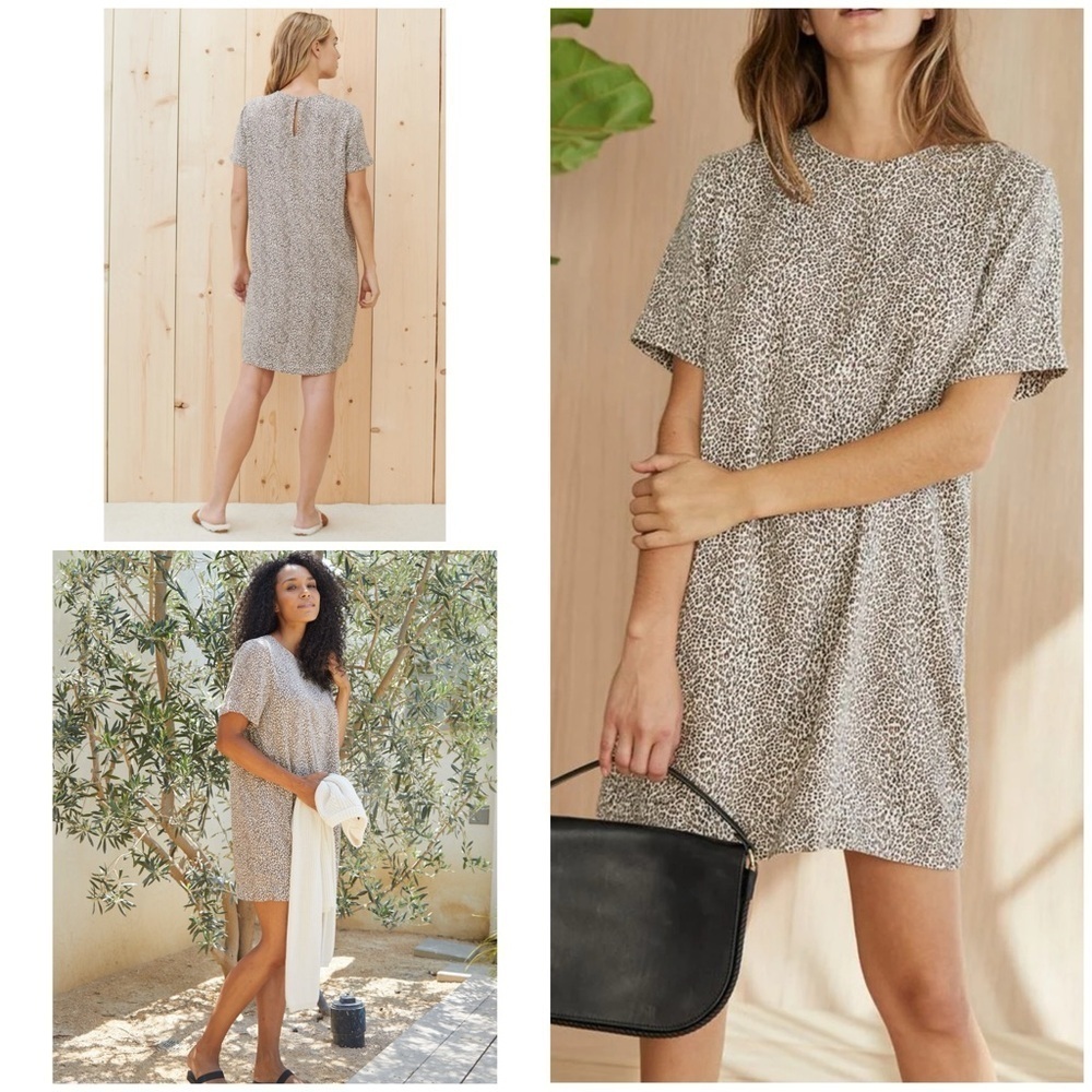 NWT JENNI KAYNE Leopard Animal Spots Tee T-Shirt Dress XS​​​​